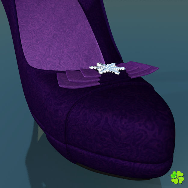 Snowflake shoes high heels low poly Low-poly 3D model_15