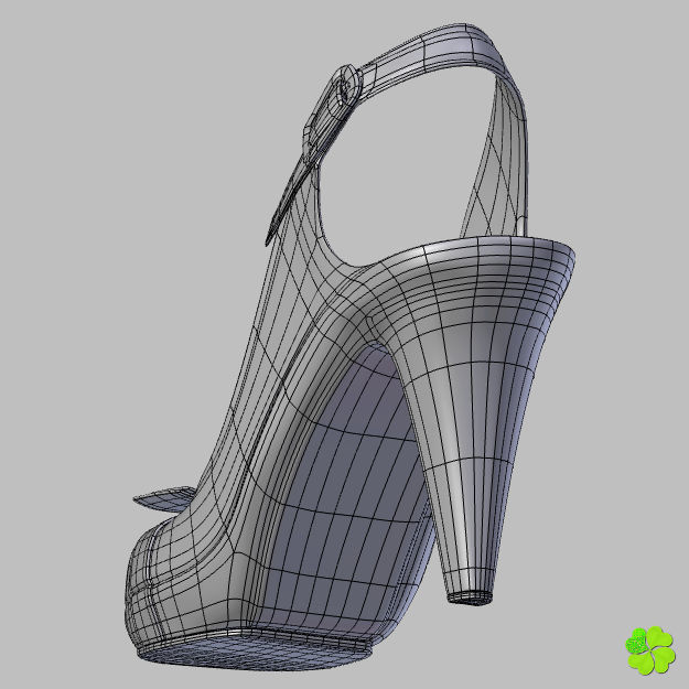 Snowflake shoes high heels low poly Low-poly 3D model_41