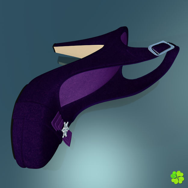 Snowflake shoes high heels low poly Low-poly 3D model_11