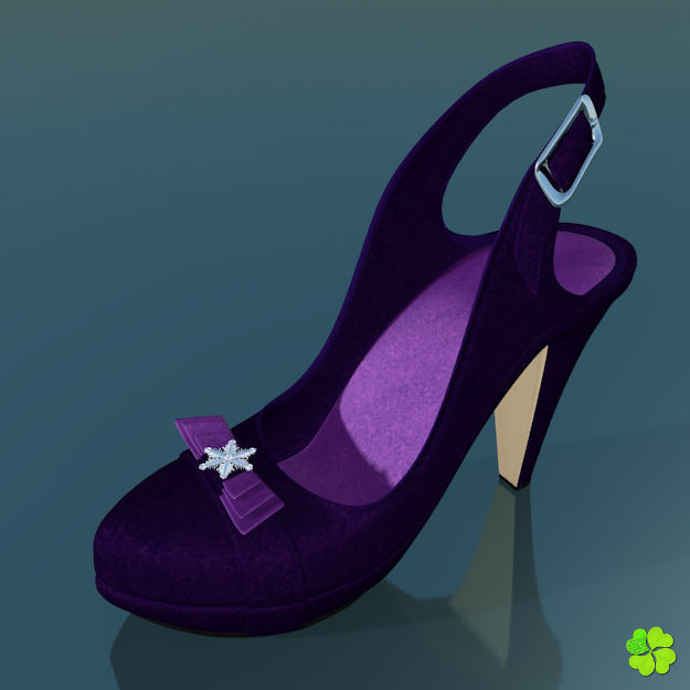 Snowflake shoes high heels low poly Low-poly 3D model_3