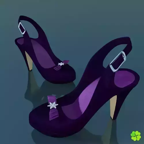 Snowflake shoes high heels low poly Low-poly 3D model
