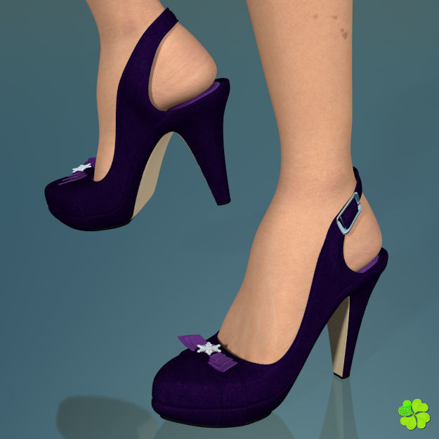 Snowflake shoes high heels low poly Low-poly 3D model_1