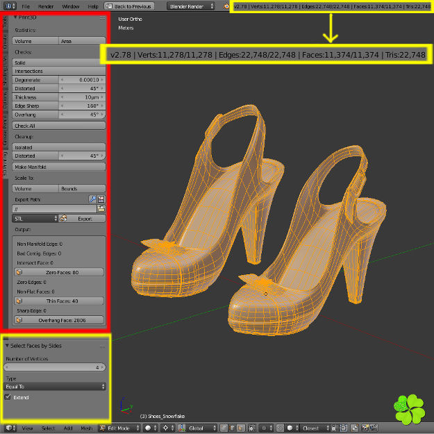 Snowflake shoes high heels low poly Low-poly 3D model_63