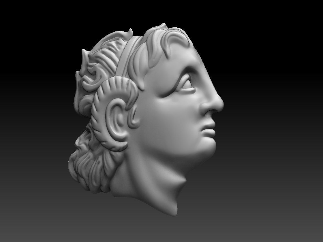 Alexander the Great Pendant 3D print model_1