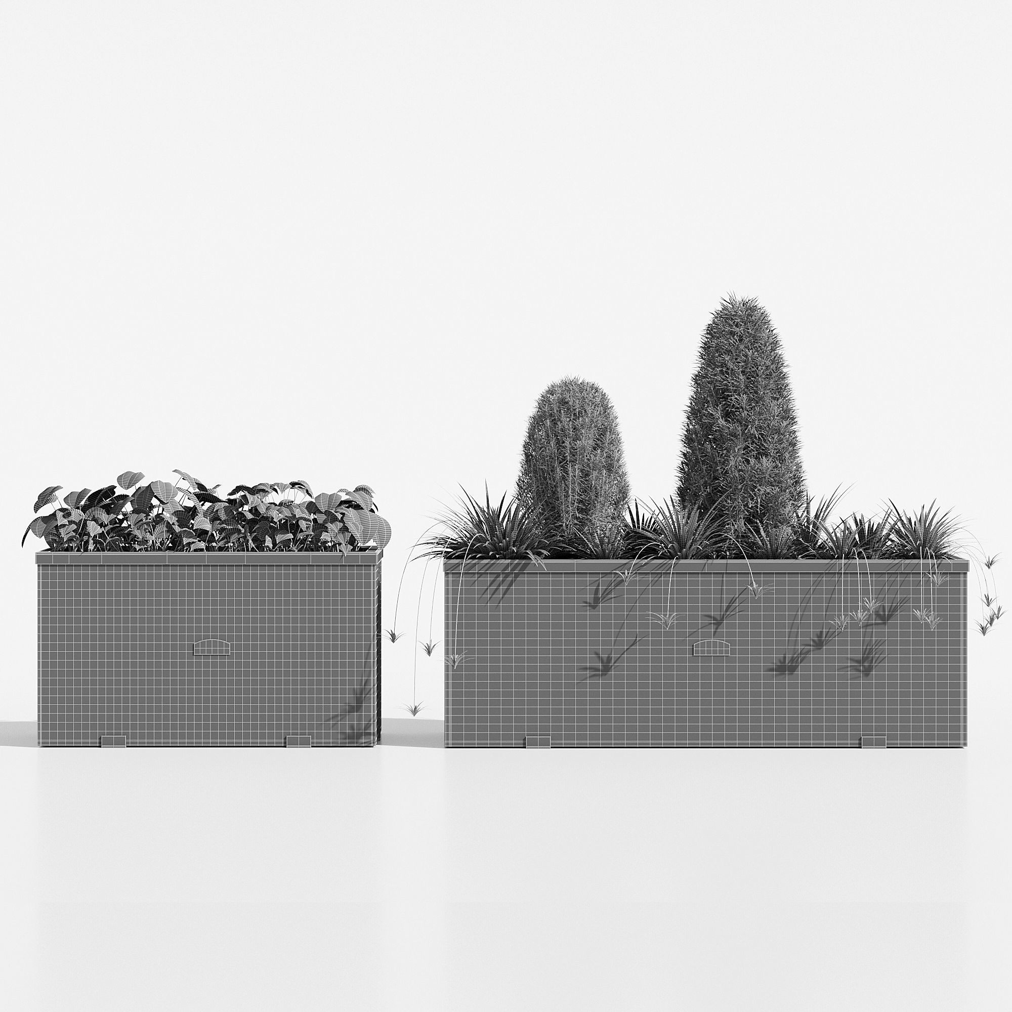 Polyrattan planter one 3D model_6