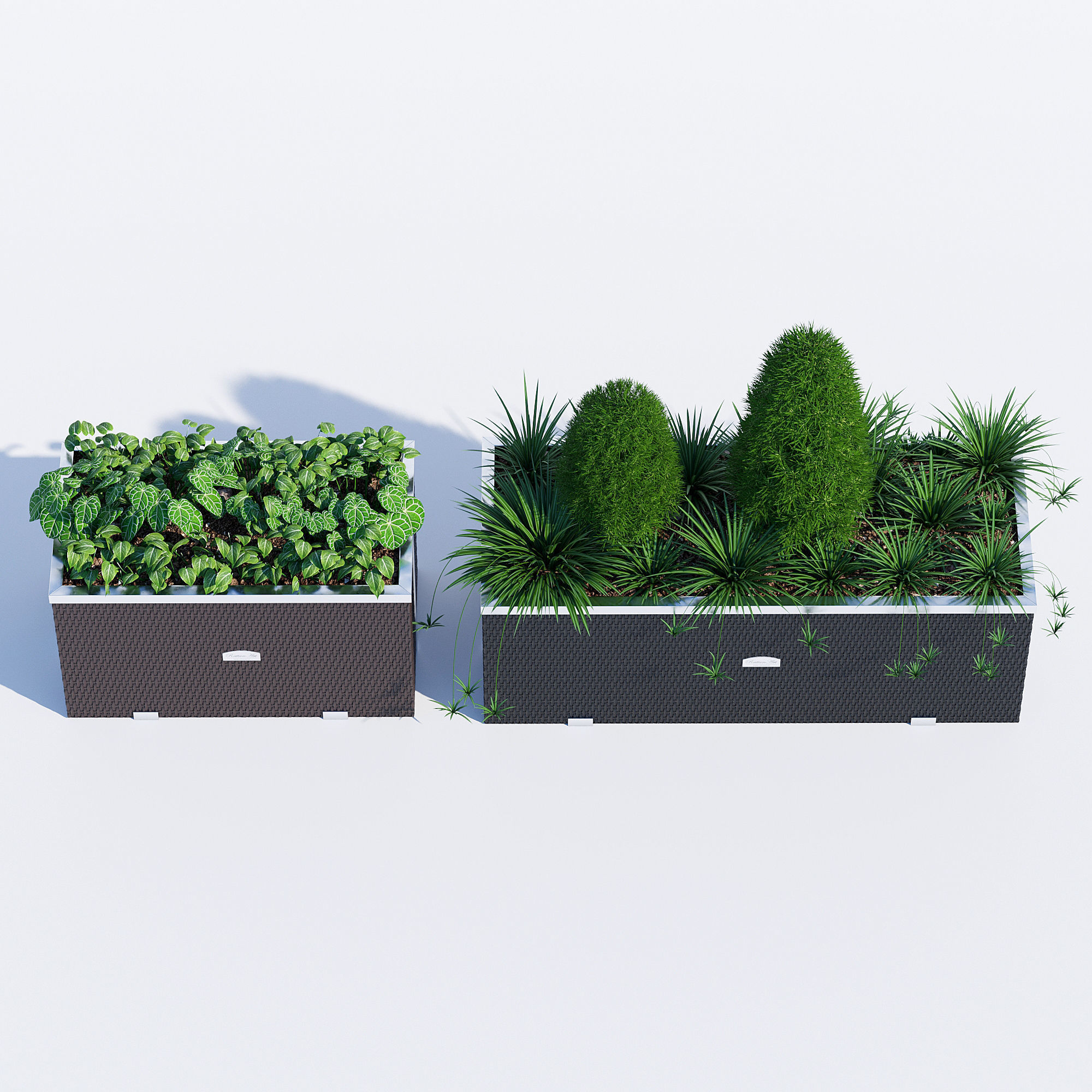 Polyrattan planter one 3D model_3