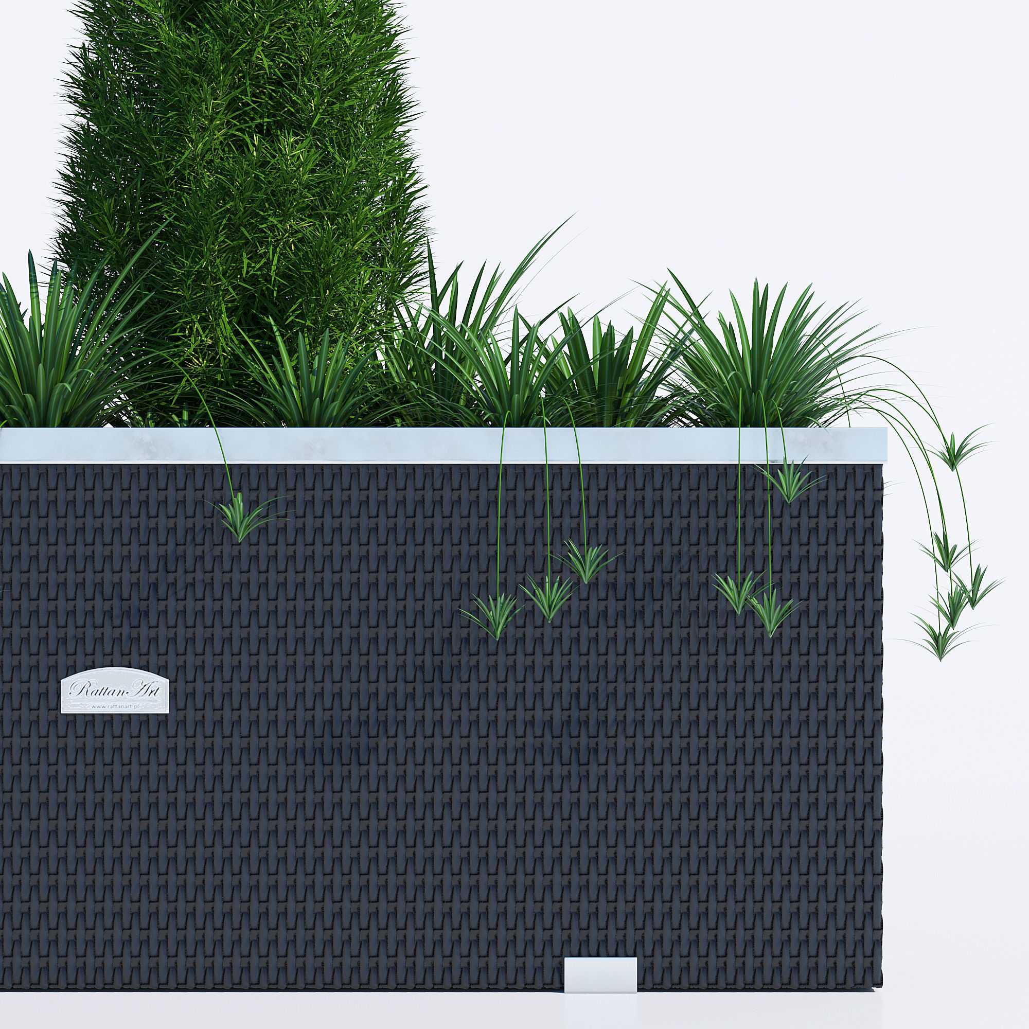 Polyrattan planter one 3D model_5