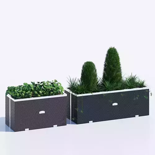 Polyrattan planter one