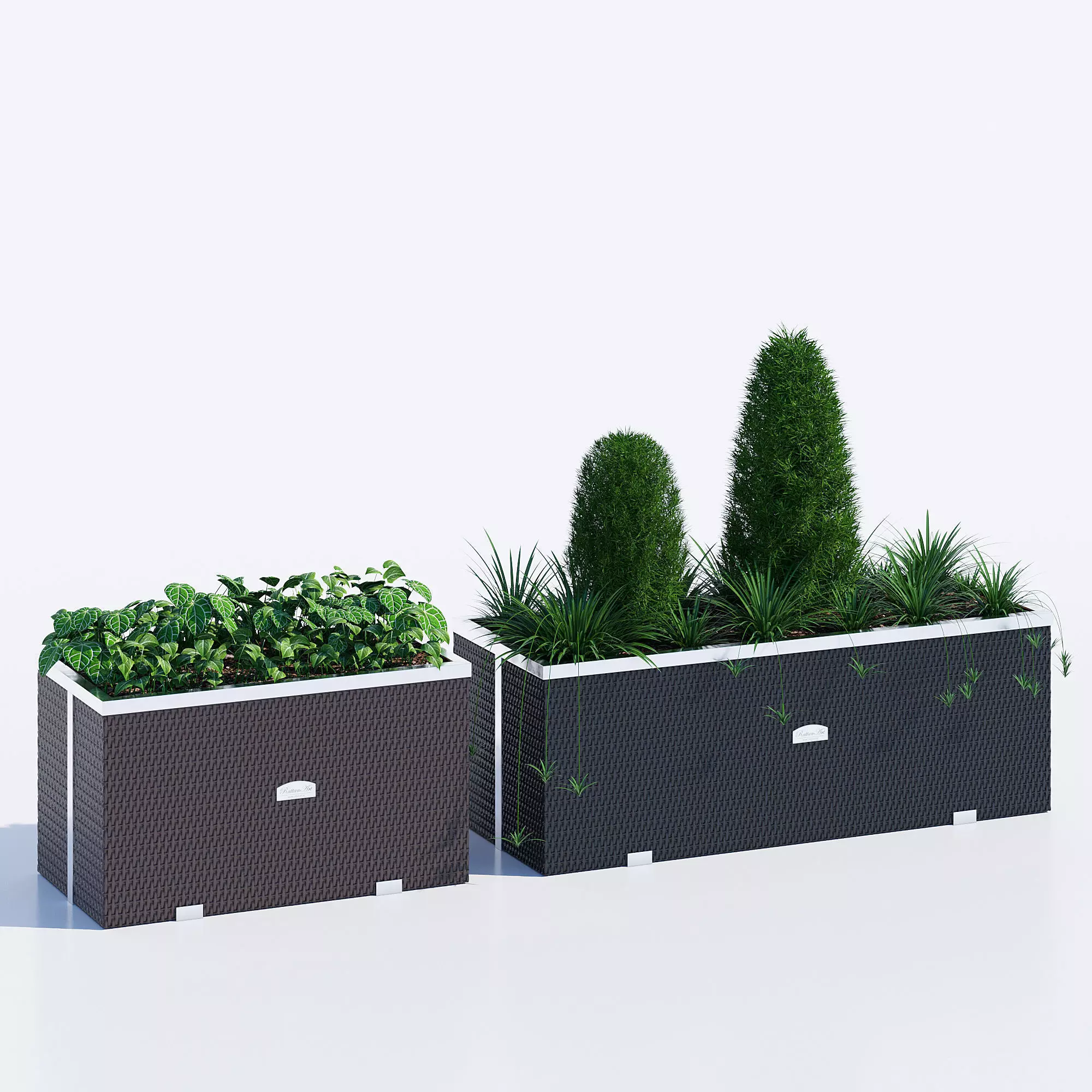 Polyrattan planter one 3D model_0