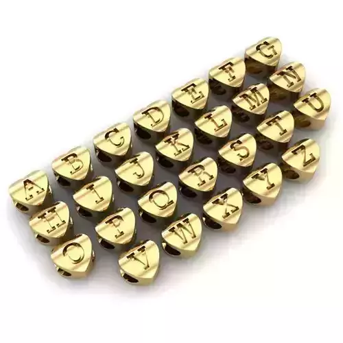 CHARMS gold heart shaped charm with letter