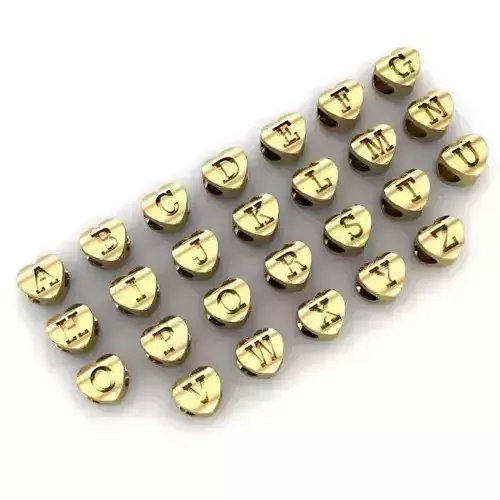 CHARMS letter gold heart bead