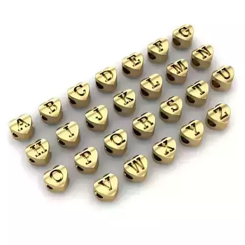 CHARMS letter gold heart charm bead