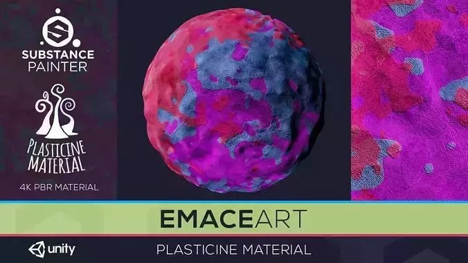 PBR Toon Plasticine sbsar Material 4 Substance Unity Material