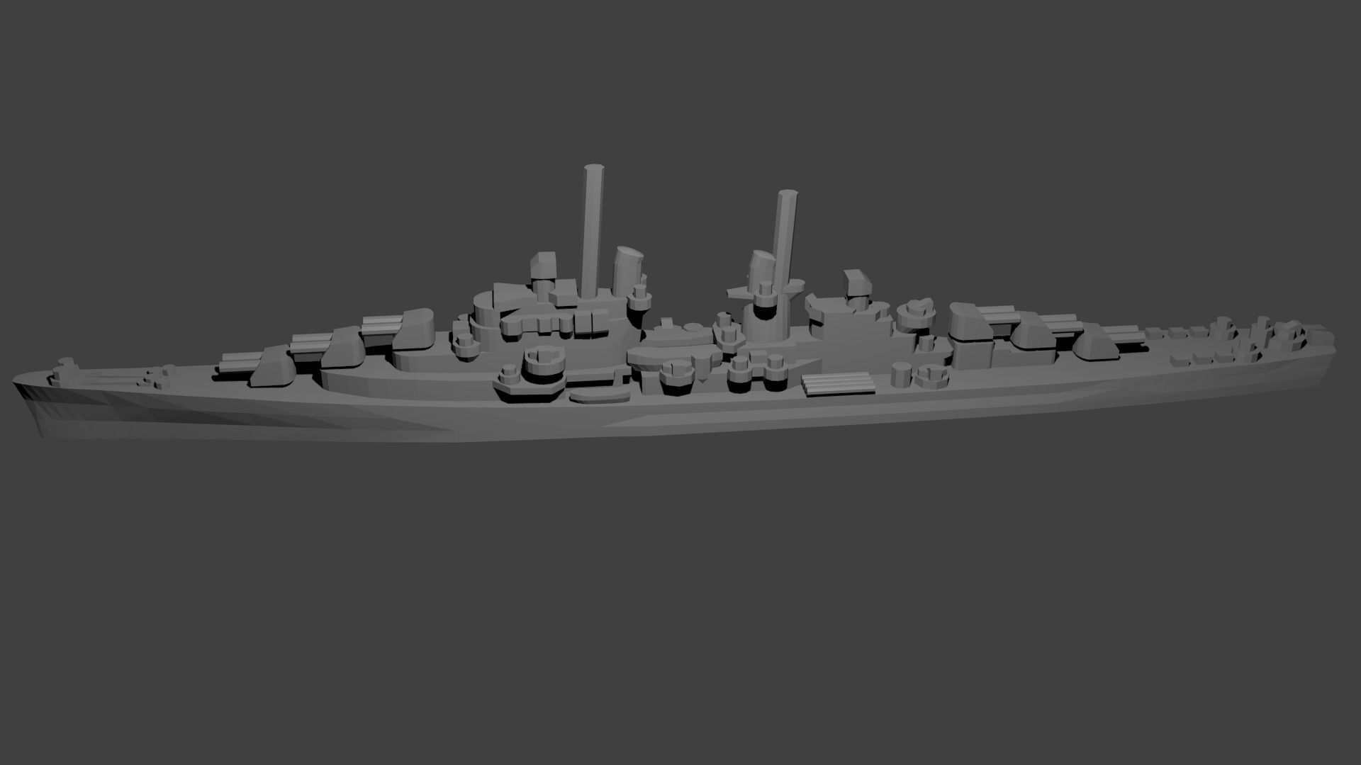 US Atlanta Class Cruiser Warship 3D print model_4