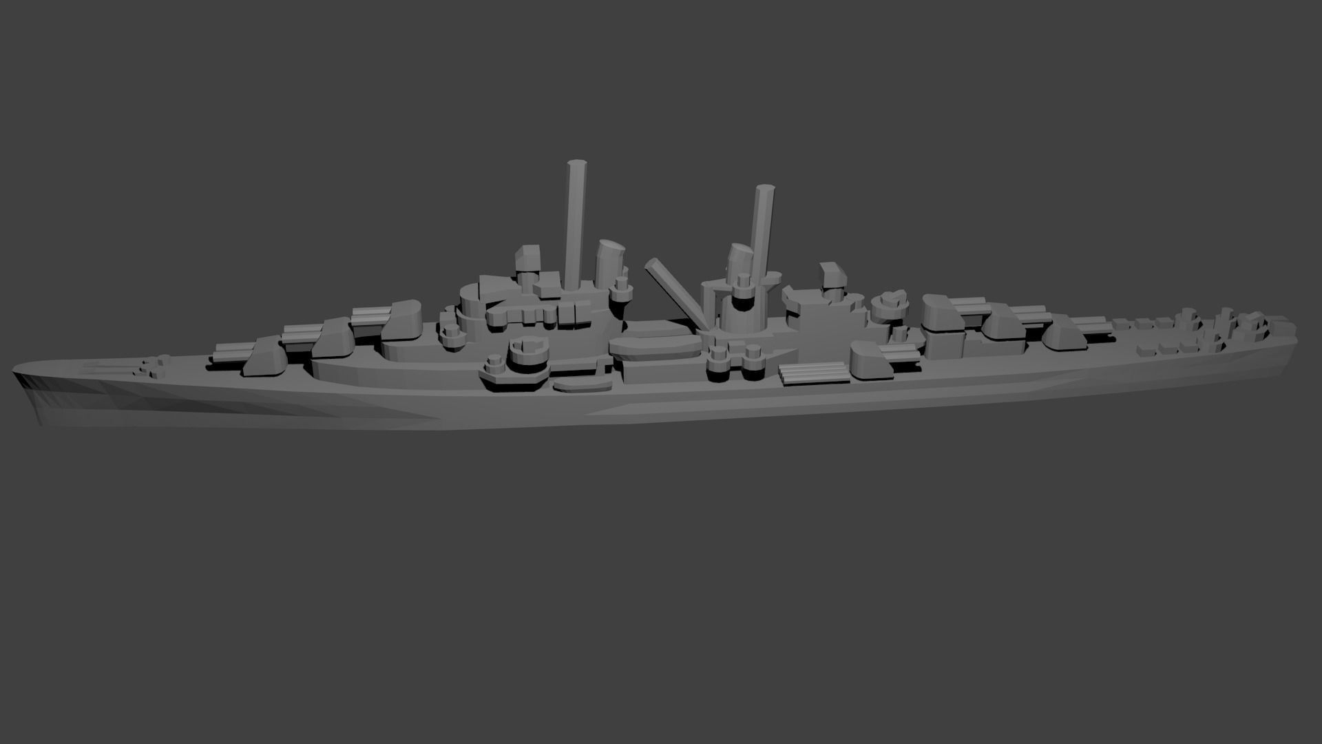 US Atlanta Class Cruiser Warship 3D print model_2