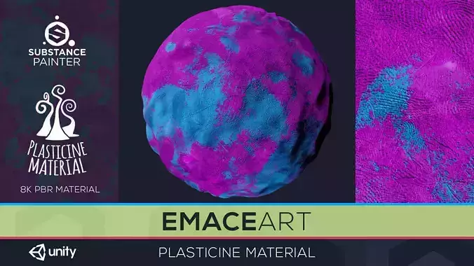PBR Toon Plasticine sbsar Material 5 Substance Unity Material
