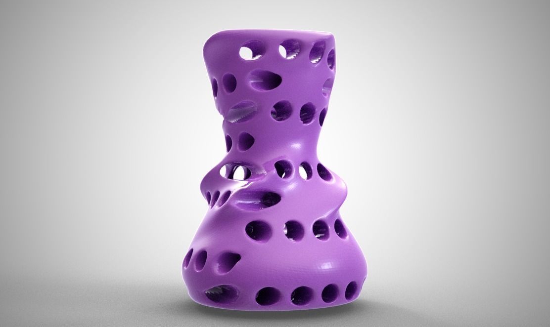 Perforated Vase 3D print model_3