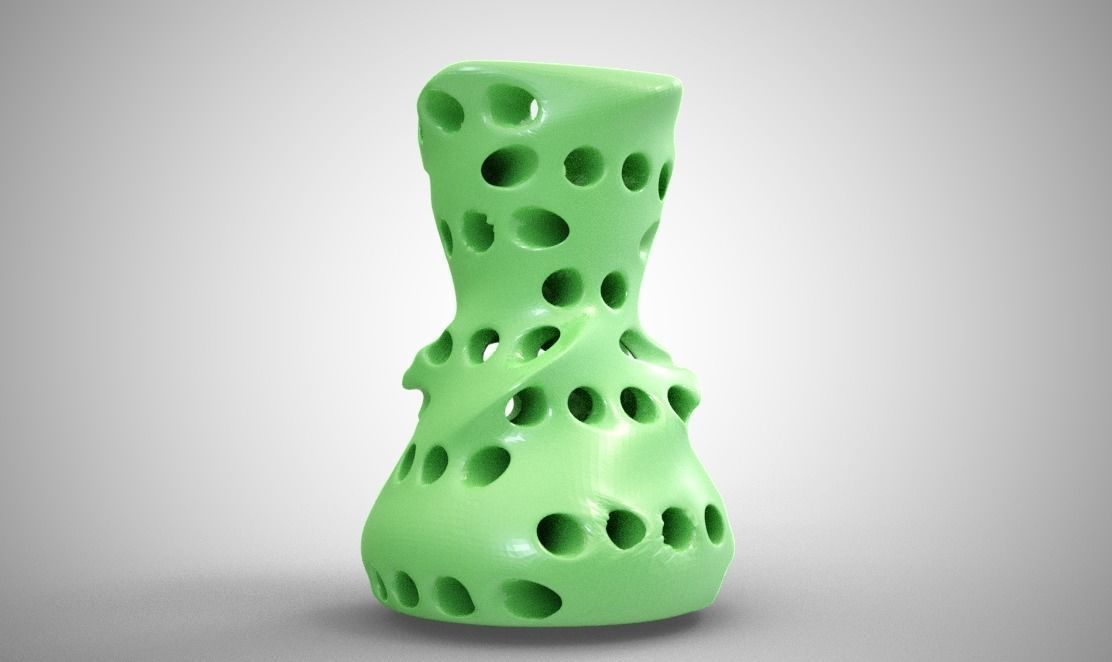 Perforated Vase 3D print model_4