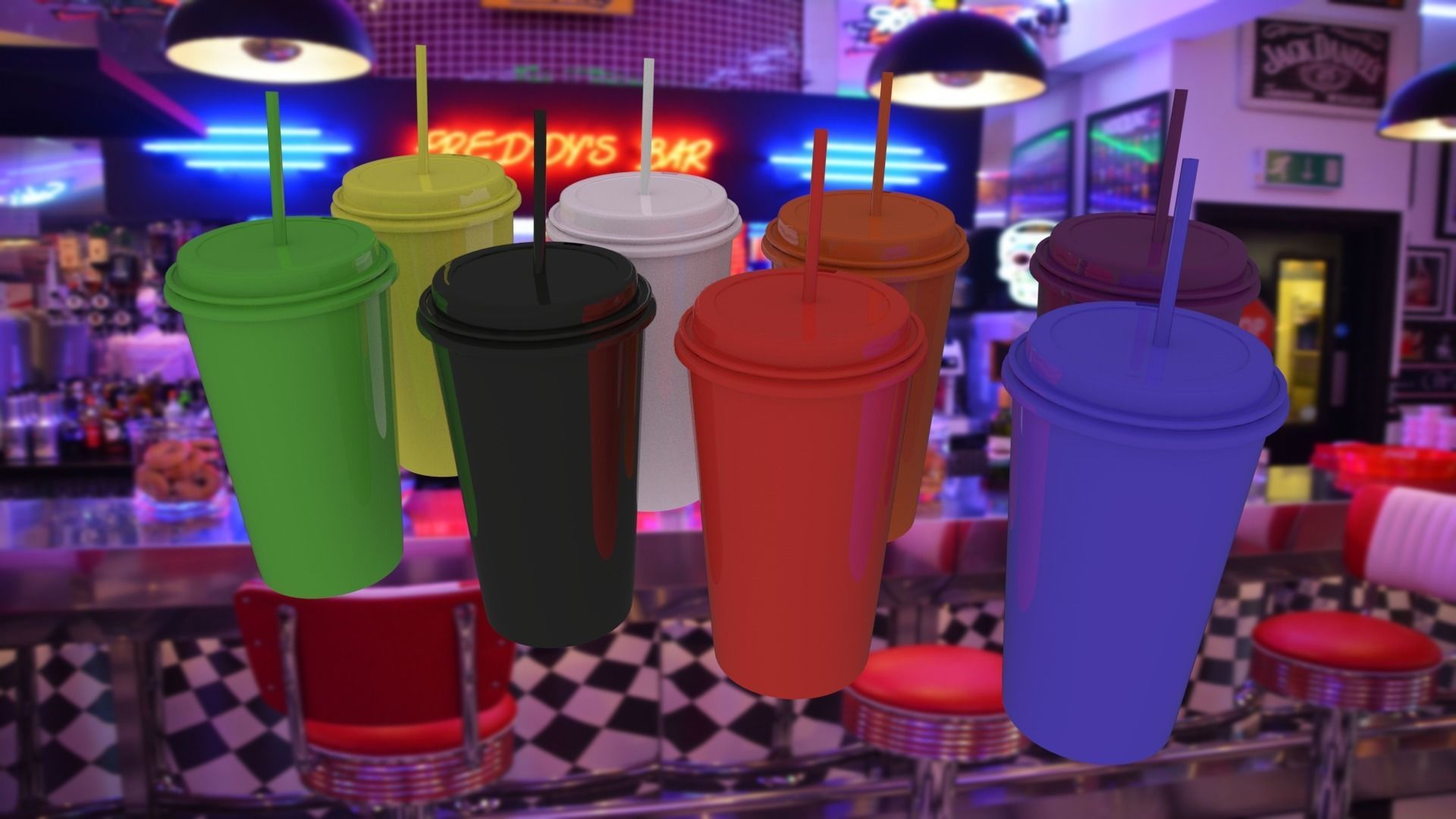 Plastic Cups 3D model_1