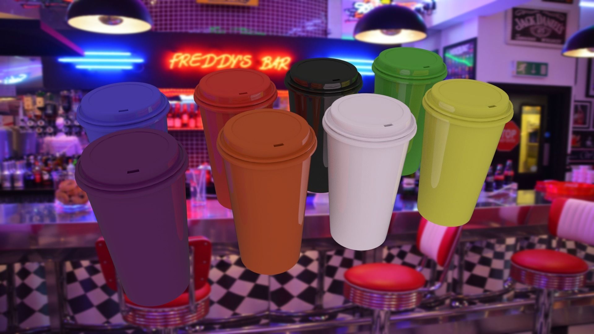Plastic Cups 3D model_2