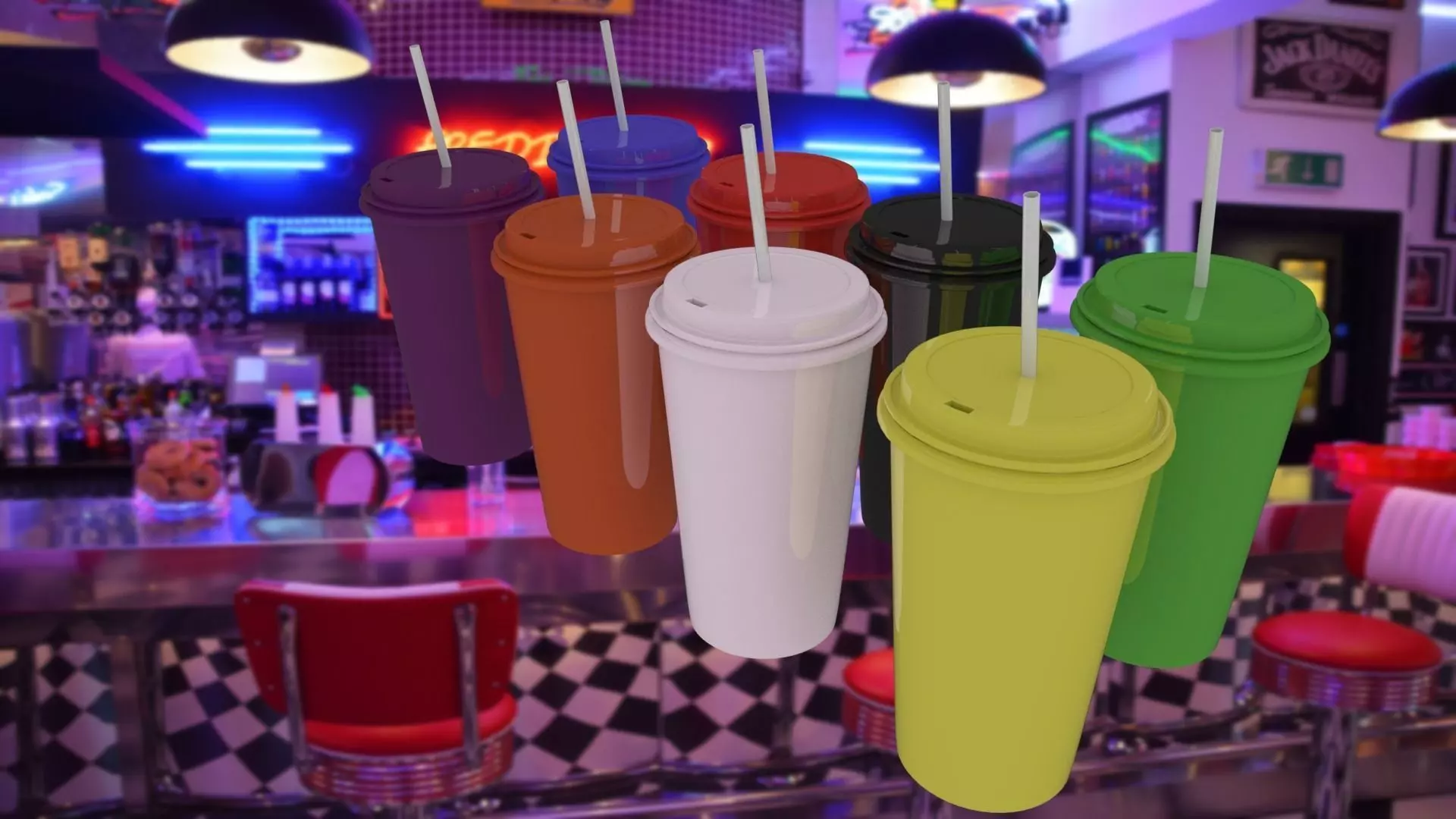 Plastic Cups 3D model_0