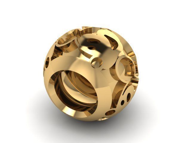 happy mcky mouse charm ball  3D print model_1