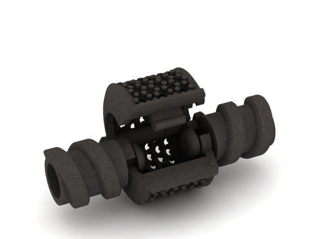 cylinder and stone charm lock set 3D print model_2