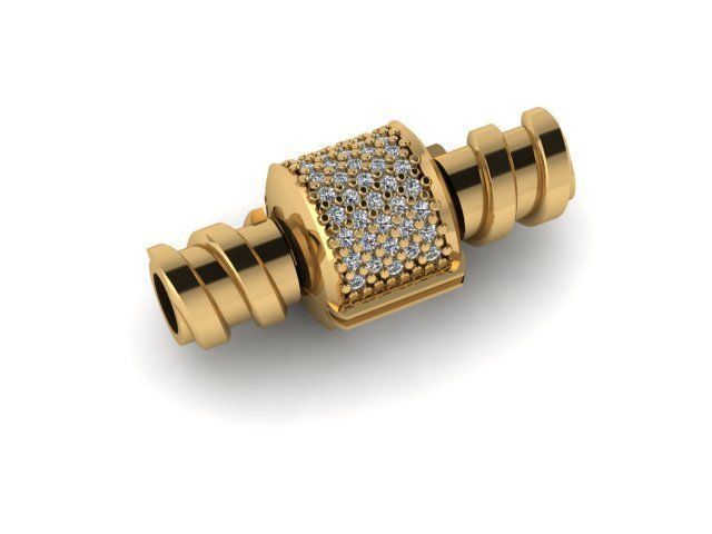 cylinder and stone charm lock set 3D print model