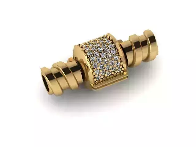 cylinder and stone charm lock set 3D print model