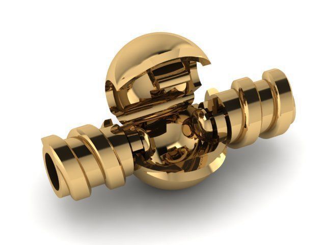 sphere charm lock set 3D print model_1