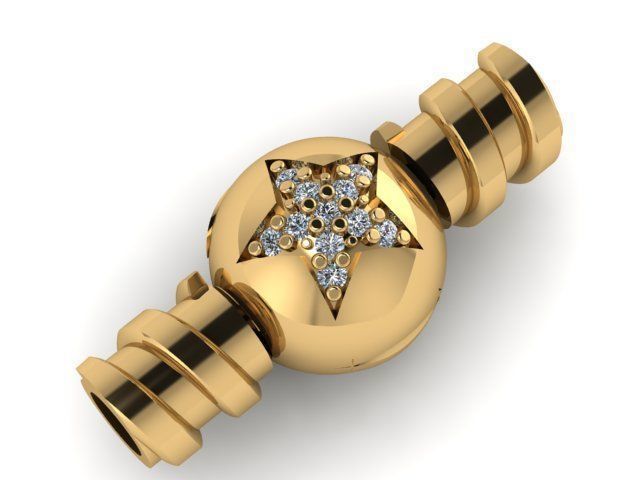 star sphere with stone charm lock set 3D print model