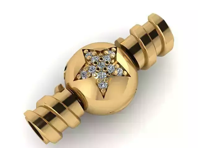 star sphere with stone charm lock set 3D print model