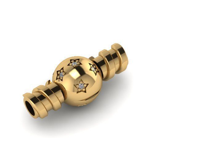 star sphere with stone charm lock set 2 3D print model