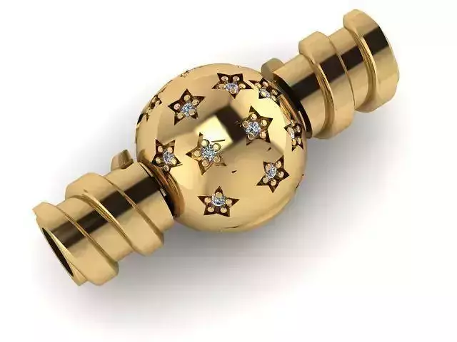 star sphere with stone charm lock set 3 3D print model