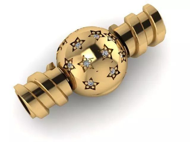 star sphere with stone charm lock set 3 3D print model_0