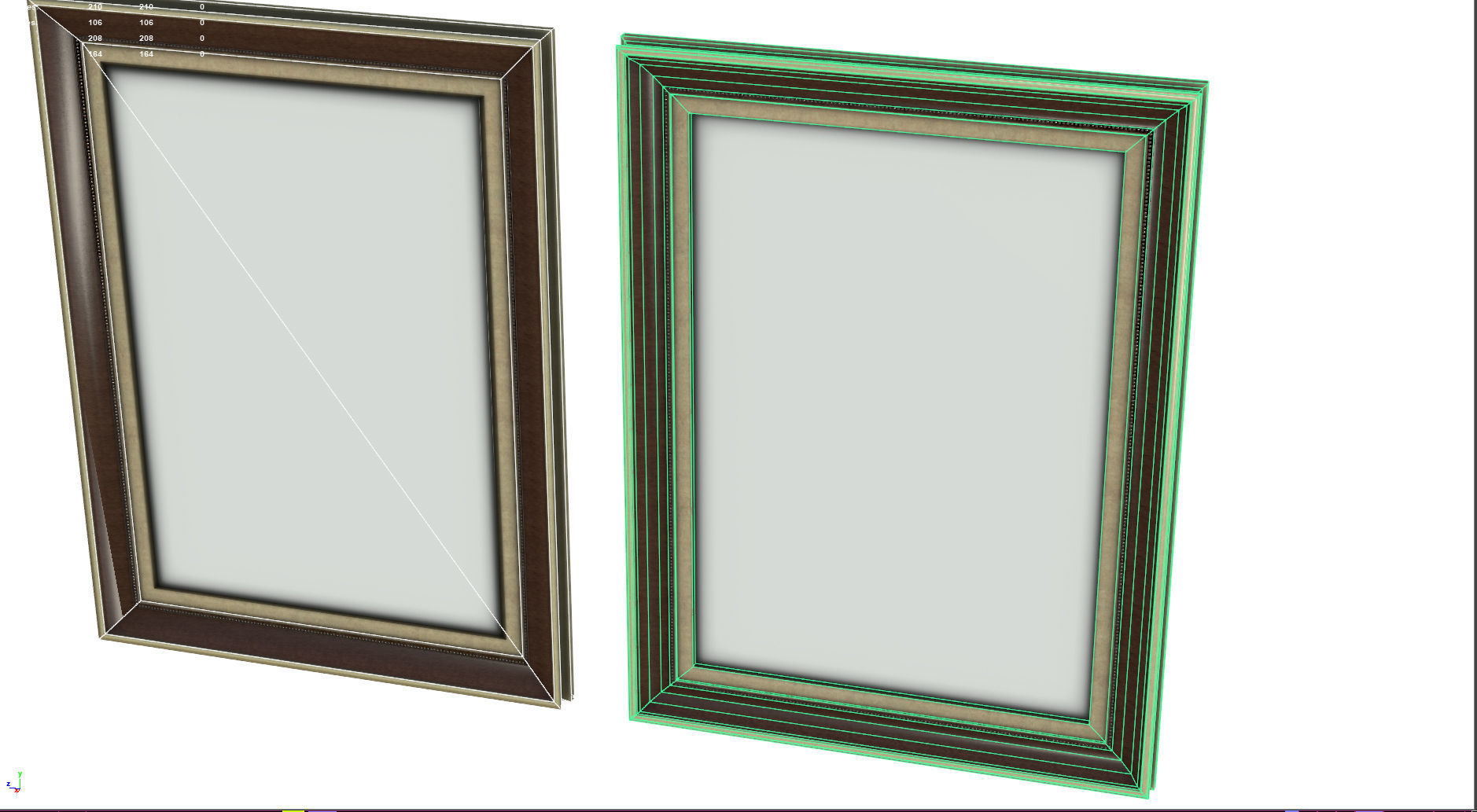 Picture frame -  game ready - VR AR Low-poly 3D model_12