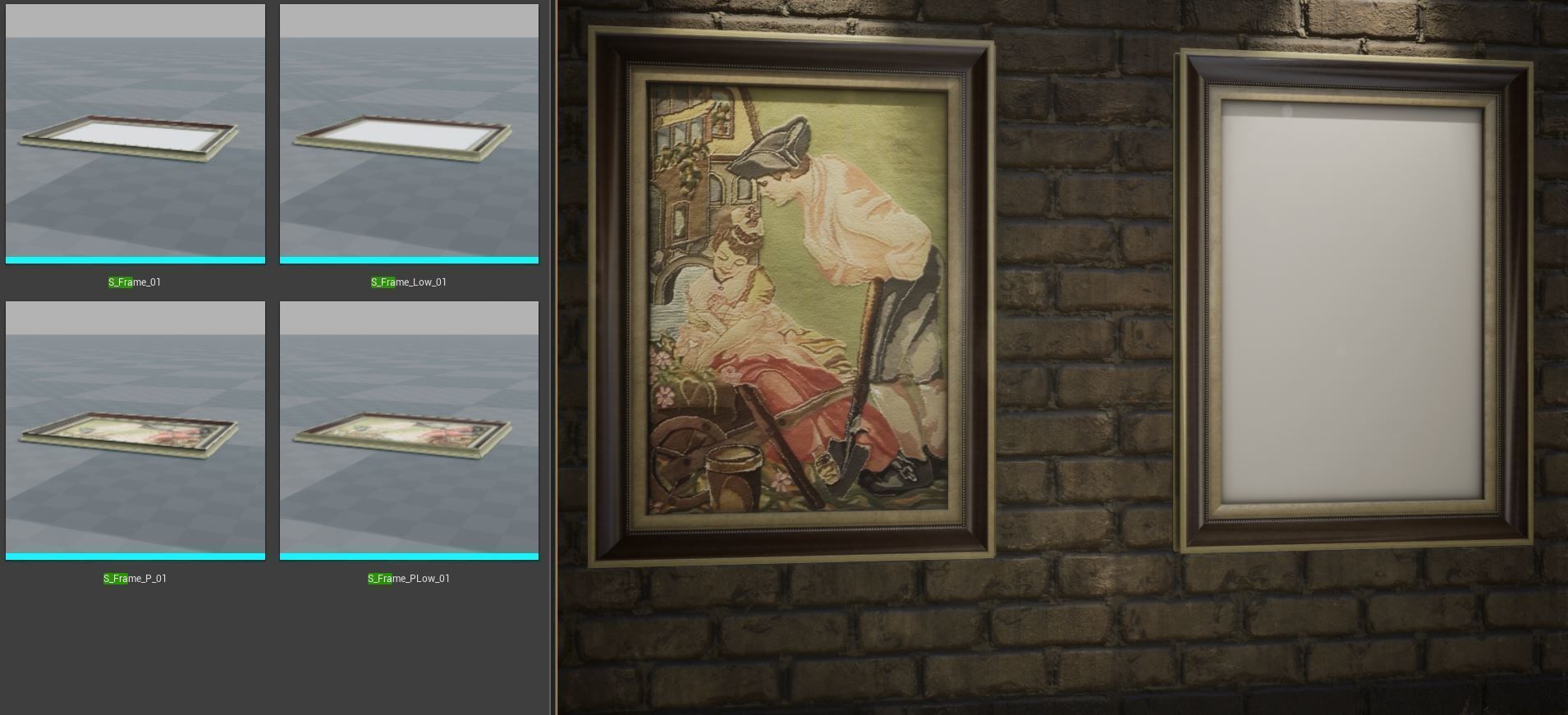 Picture frame -  game ready - VR AR Low-poly 3D model_5