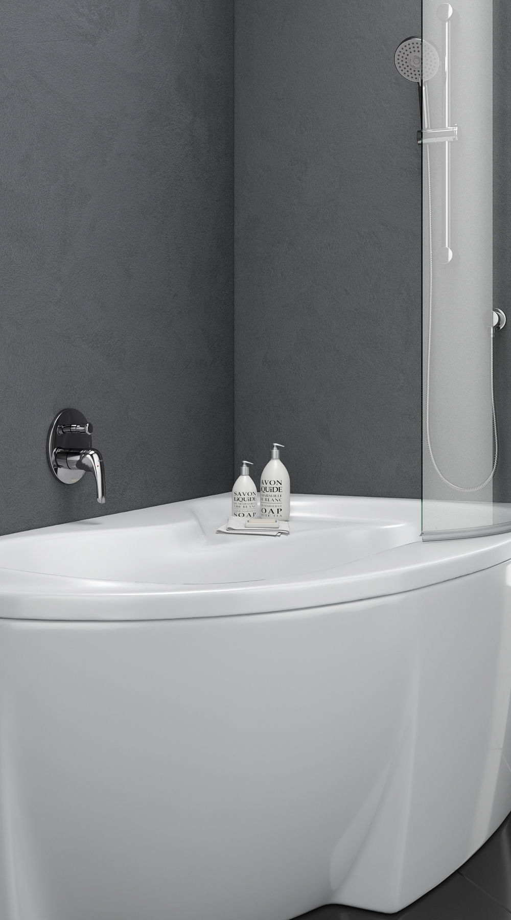 Set of baths Ravak set 14 -LoveStory -Chrome -Rosa 95 -BeHapp 3D model_10