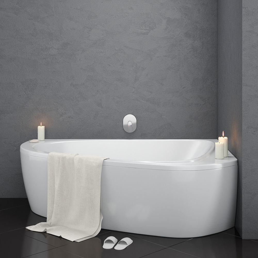 Set of baths Ravak set 14 -LoveStory -Chrome -Rosa 95 -BeHapp 3D model_1