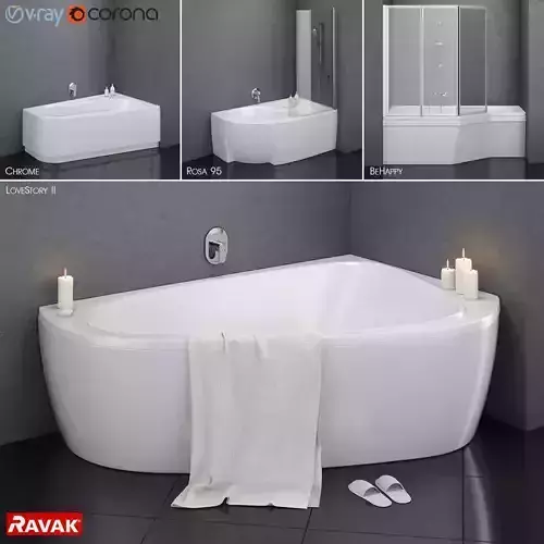Set of baths Ravak set 14 -LoveStory -Chrome -Rosa 95 -BeHapp