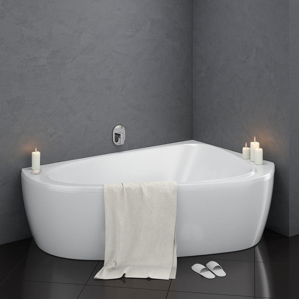 Set of baths Ravak set 14 -LoveStory -Chrome -Rosa 95 -BeHapp 3D model_3