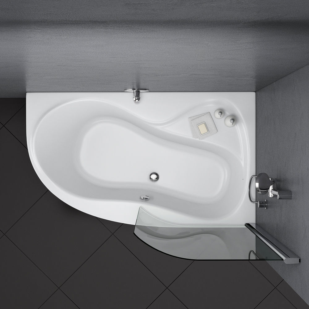 Set of baths Ravak set 14 -LoveStory -Chrome -Rosa 95 -BeHapp 3D model_9