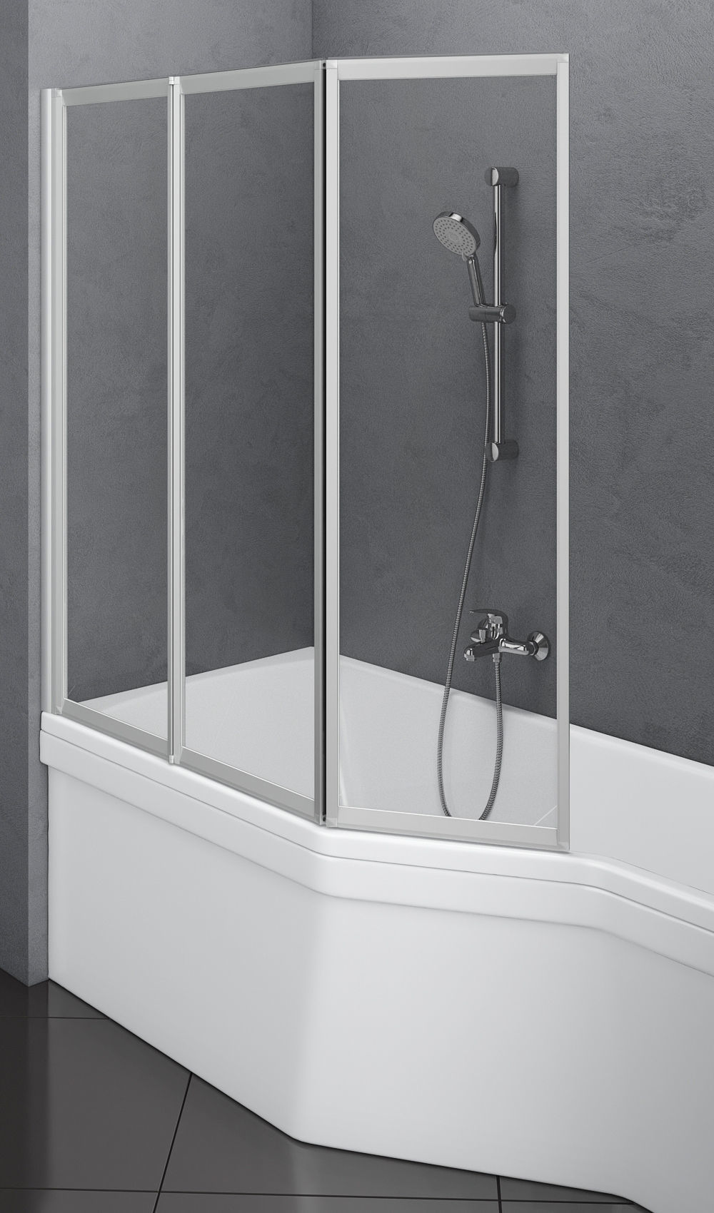 Set of baths Ravak set 14 -LoveStory -Chrome -Rosa 95 -BeHapp 3D model_20