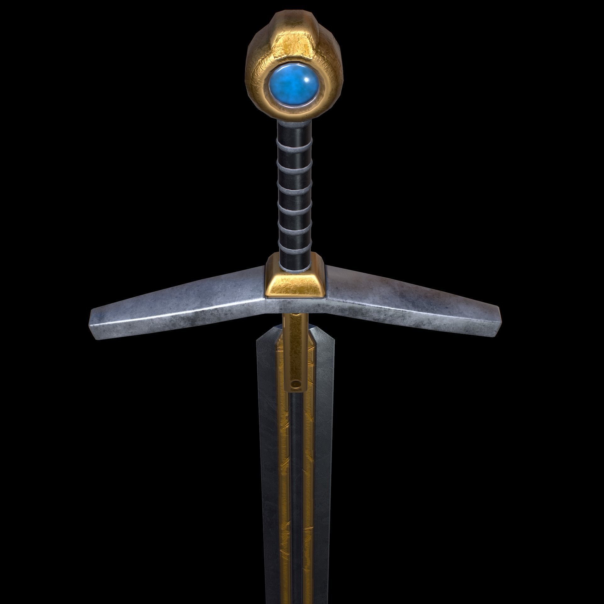 HIE Game Ready Sword N1 Free low-poly 3D model_7