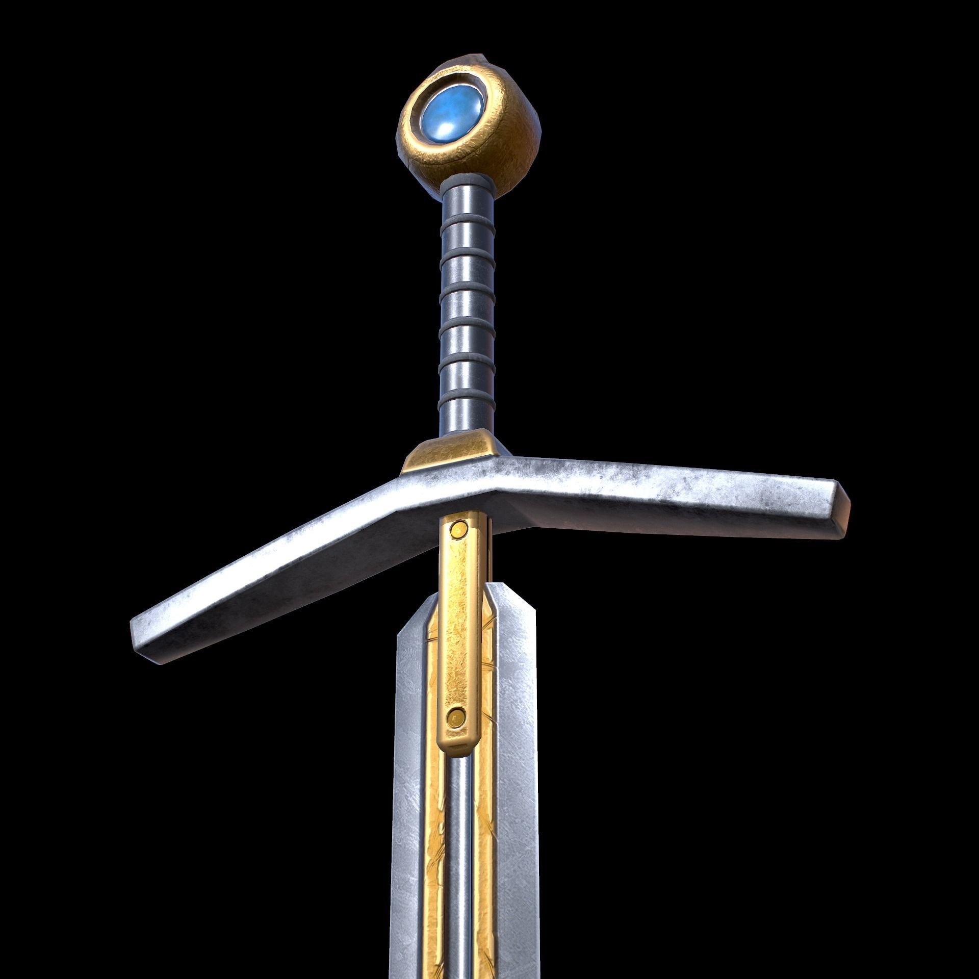 HIE Game Ready Sword N1 Free low-poly 3D model_2
