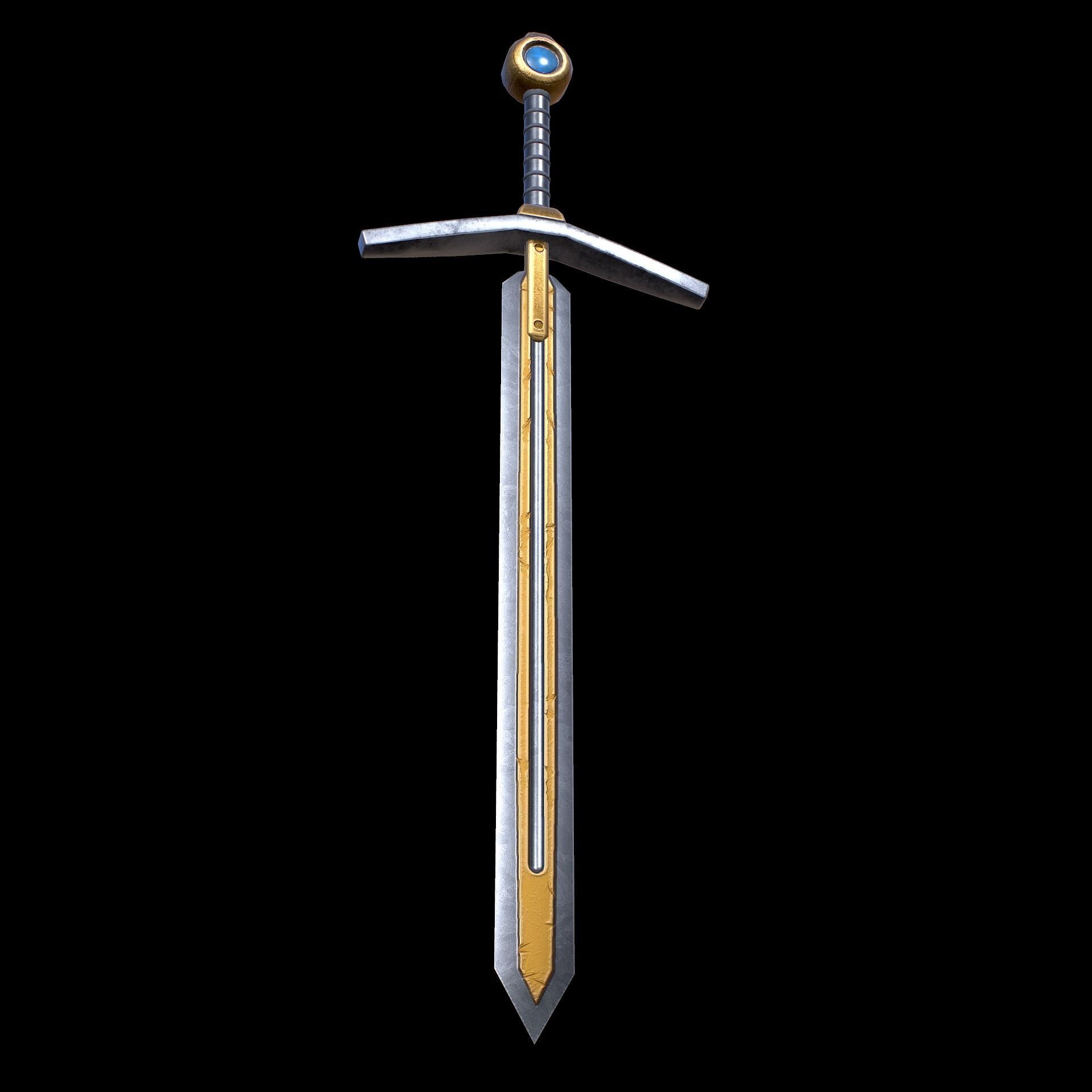 HIE Game Ready Sword N1 Free low-poly 3D model_6