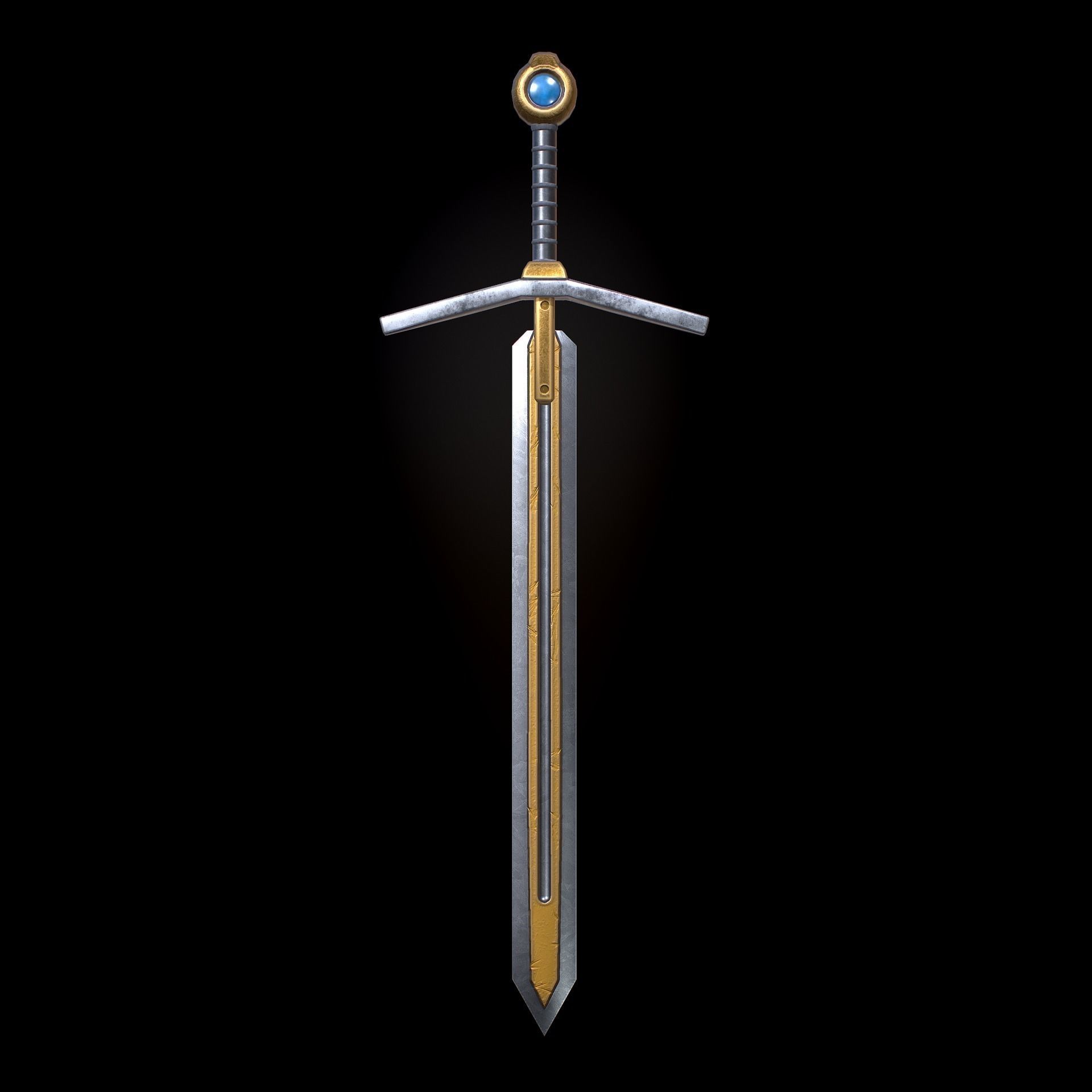 HIE Game Ready Sword N1 Free low-poly 3D model_1