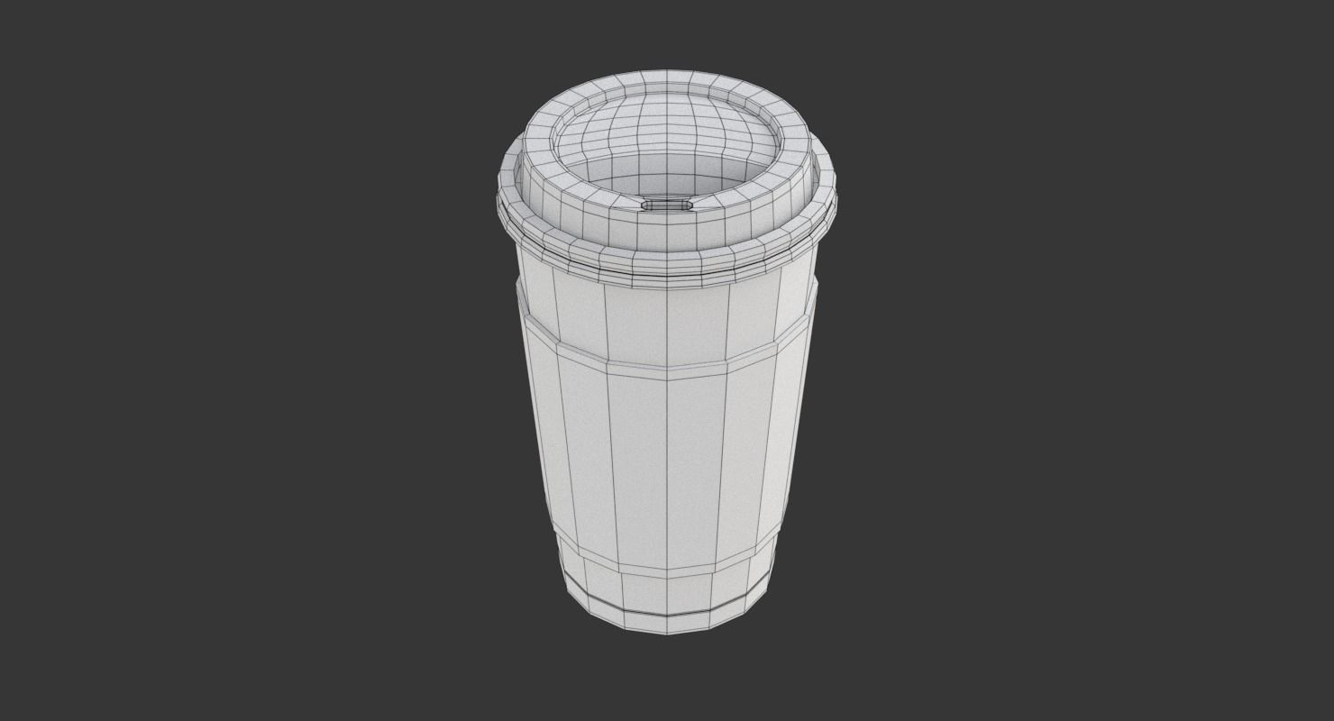 Takeout Coffee Cup with Lid and Holder 3D model_31