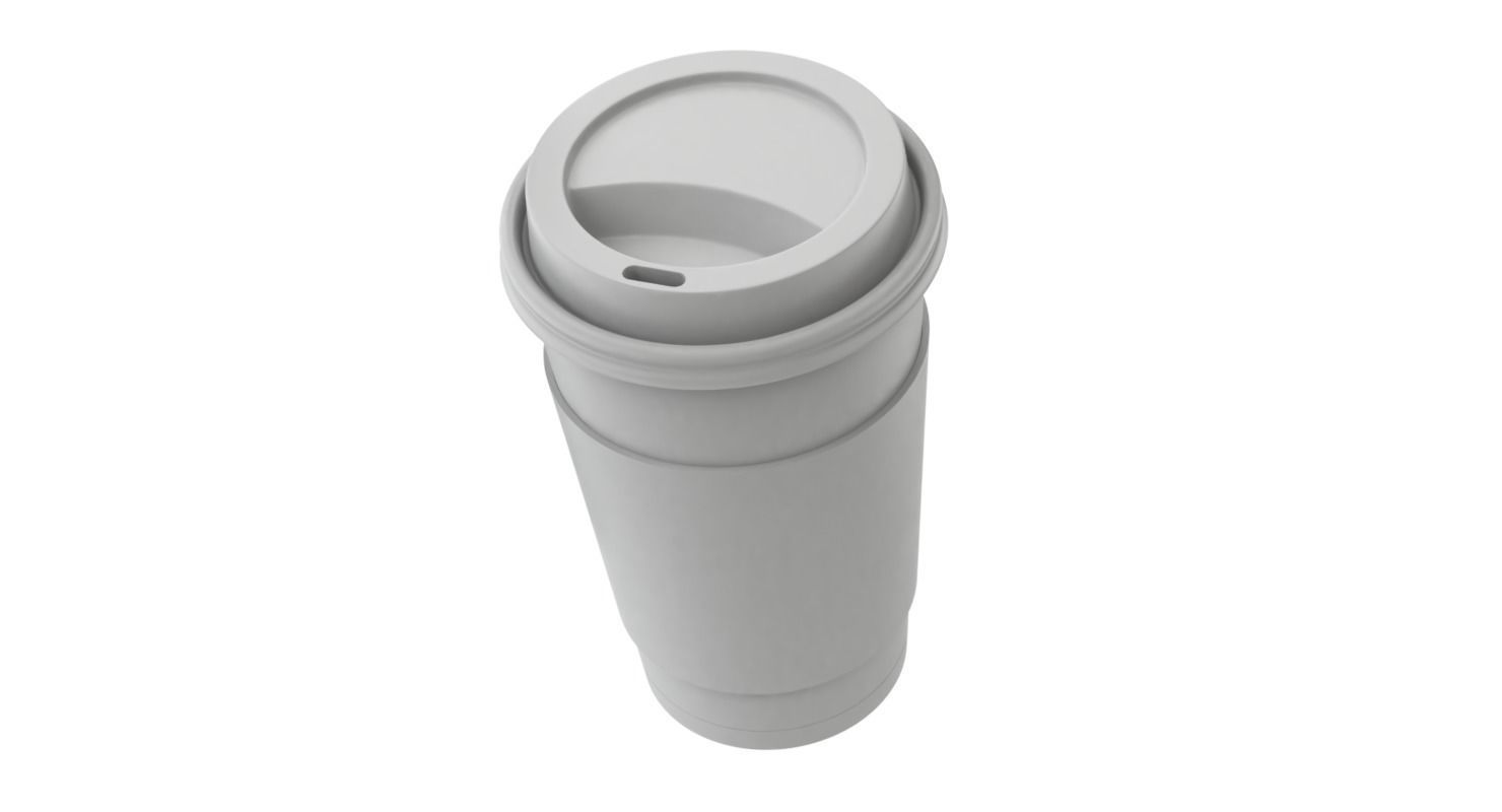 Takeout Coffee Cup with Lid and Holder 3D model_21