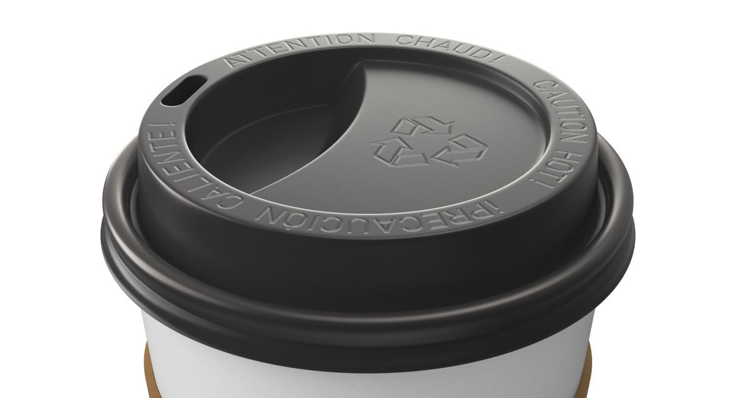 Takeout Coffee Cup with Lid and Holder 3D model_17